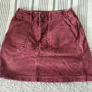 AE Corduroy A-Line Mini Skirt in Dusty Red